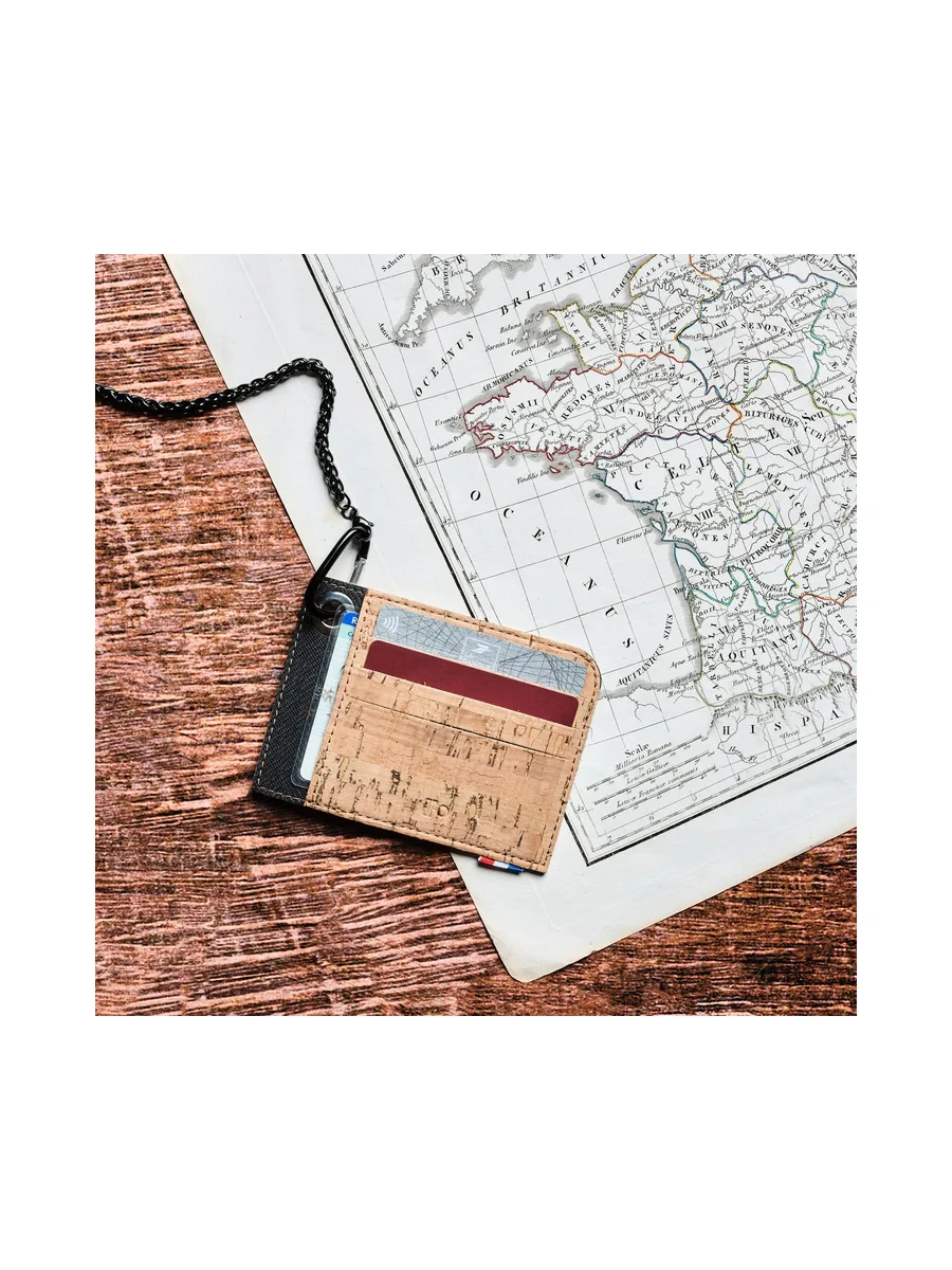 MAT - Porte-cartes horizontal à poche en liège - Naturel 79