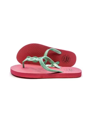 Tongs Rose/Vert Femme Beppi 1