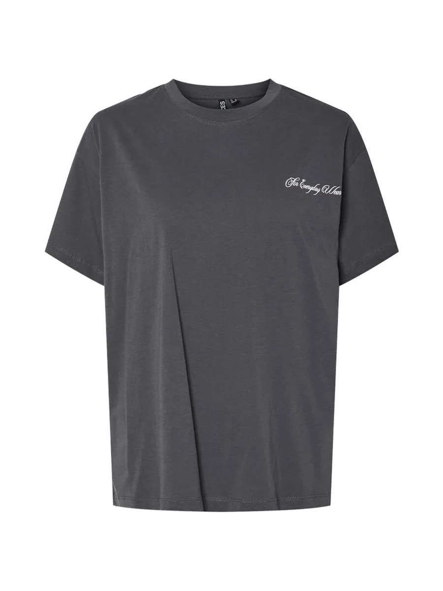T-shirt Gris Femme Pieces Fonda 2