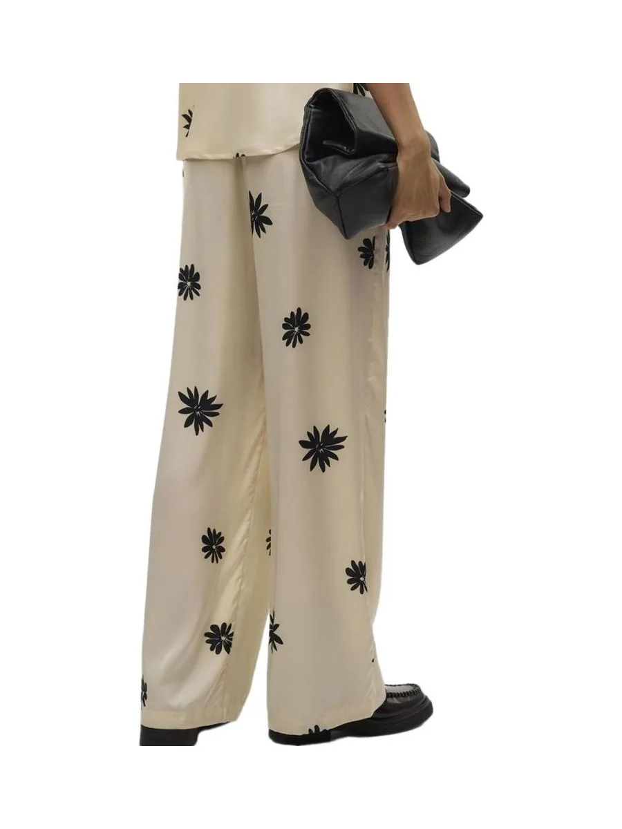 Pantalon fluide Satin Beige Femme Vero Moda Mroe 3