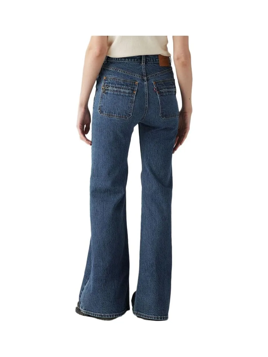 Jean Bleu Brut Femme Levi's Ribcage Bells 3