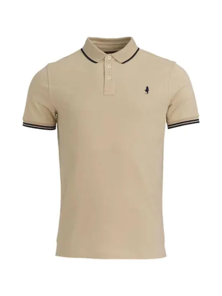 Polo Beige Homme OMPOMC_C910 2
