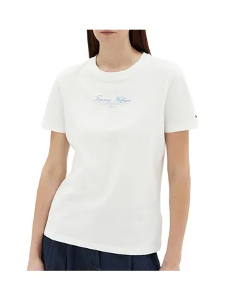 T-Shirt Blanc Femme Tommy Hilfiger Reg 1