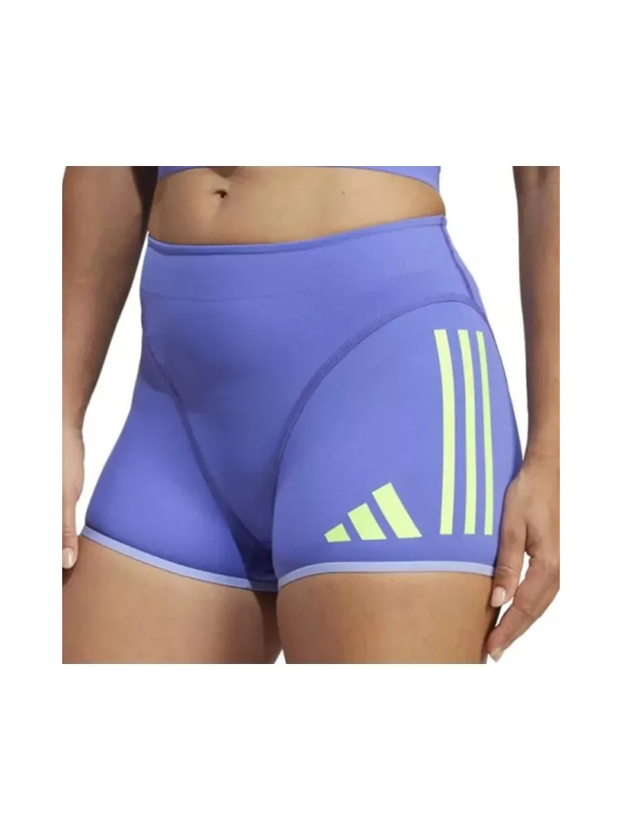 Short Bleu/Jaune Femme Adidas Promo Booty 2