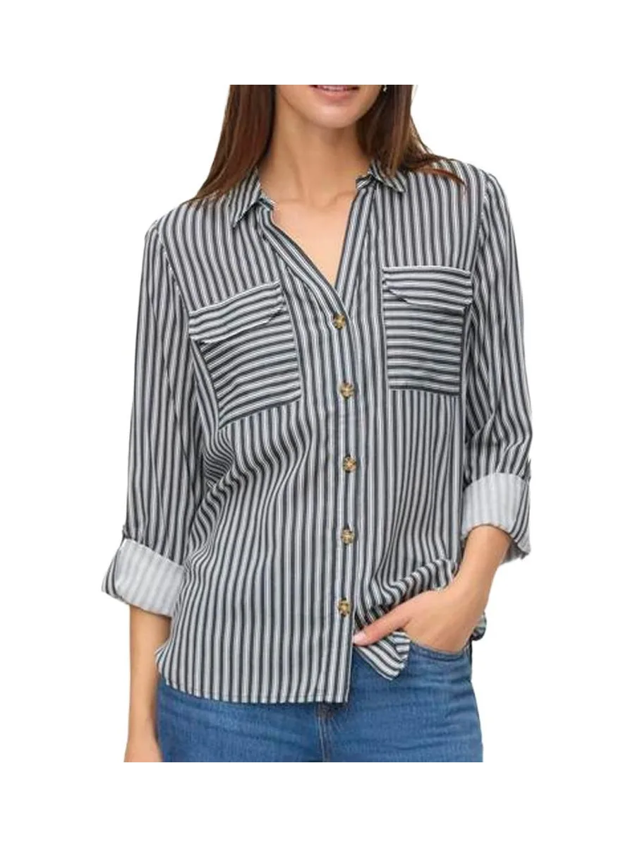 Chemise Noir/Blanches Femme Vero Moda Bumpy 2