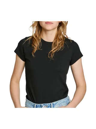 T-Shirt Noir Femme Pepe jeans PL506037 1