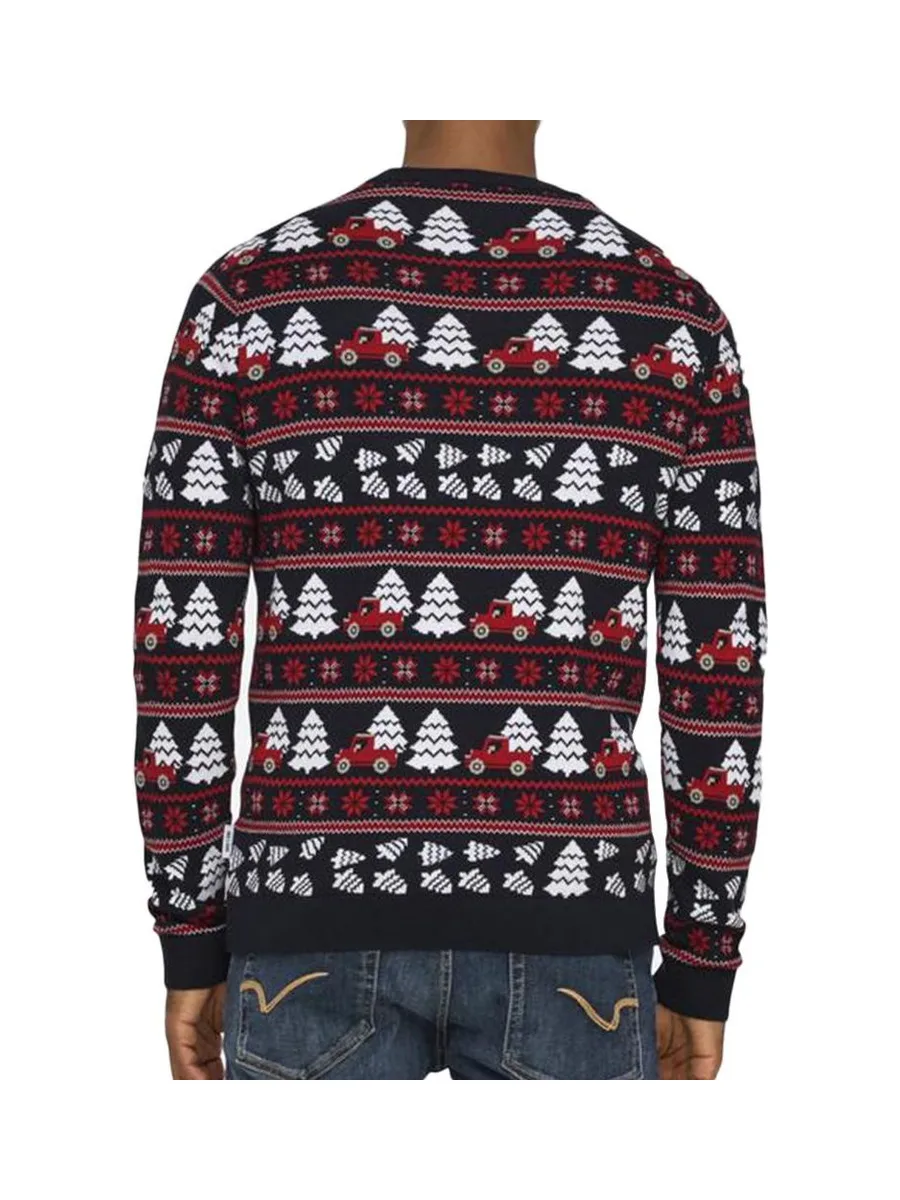 Pull de Noël Marine/Rouge Homme Only & Sons Xmas 3