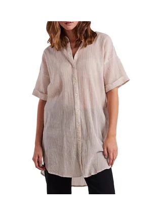 Chemise Beige à rayures Femme Pieces Terra 1