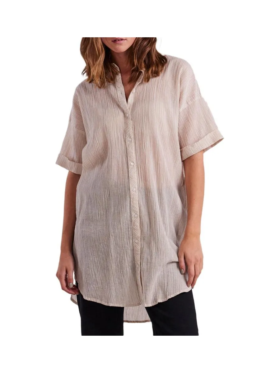 Chemise Beige à rayures Femme Pieces Terra 1