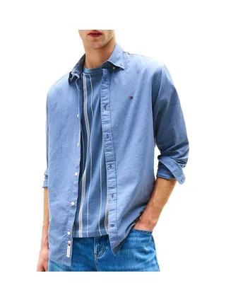 Chemise Bleu Moyen Homme Tommy Hilfiger Linen Blend-precious 1