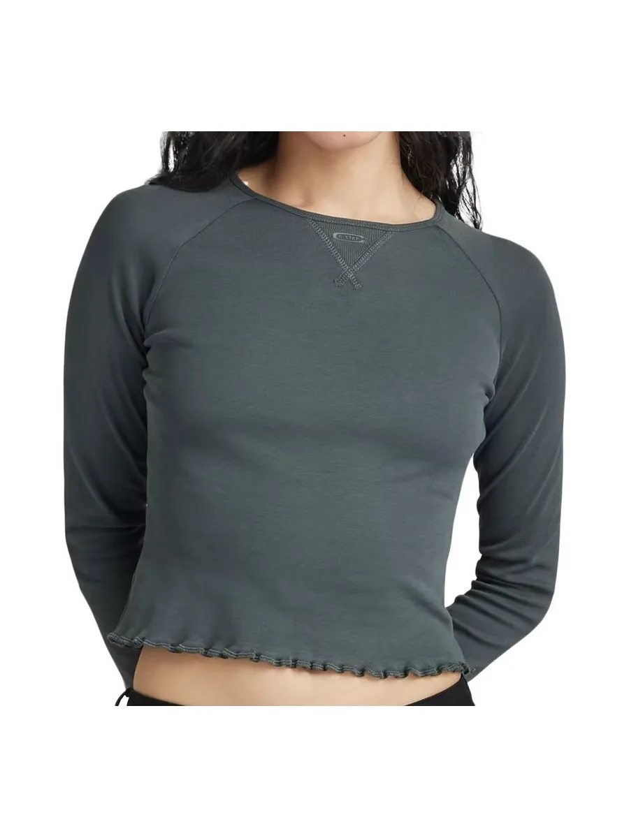 T-shirt Manches longues Vert Foncé Femme G-Star Cropped Baby Sis Raglan 2