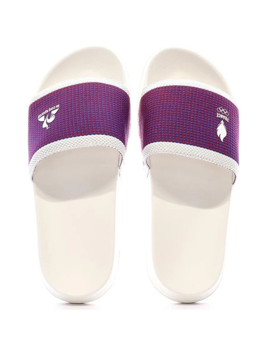 Claquettes Blanches/Bleu/Rouge Mixte Le Coq Sportif Slide 3