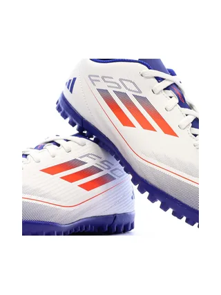 Chaussures Blanc/Bleu Garçon Adidas F50 Club 7