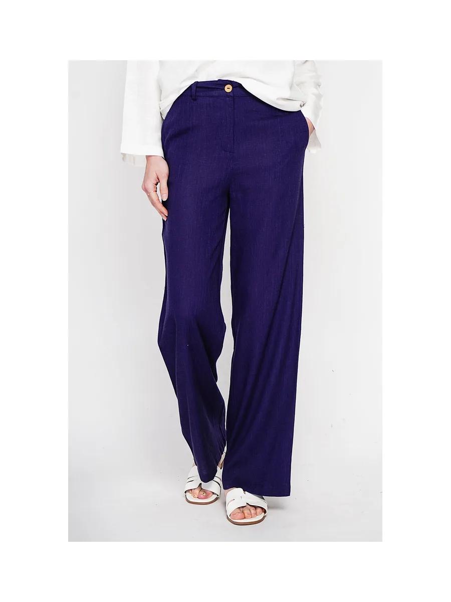 Pantalon coupe large et droite poches latérale fermeture zippée 10
