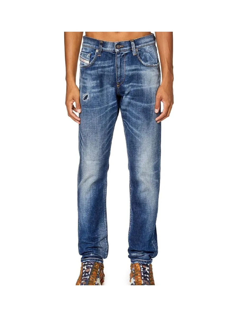 Jean Slim Fit Bleu Délavé Homme Diesel 2019 A03562 1