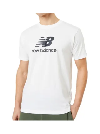 T-shirt Blanc Homme New Balance Stacked Logo 1