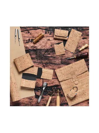 JOCE - Porte-cartes vertical à poche en liège - Naturel 39