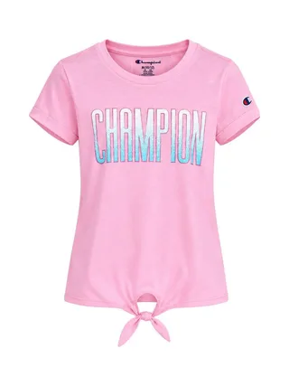 T-Shirt Rose/Bleu Fille Champion Graphic 1