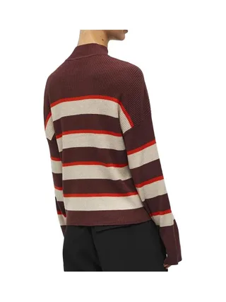 Pull Beige/Bordeaux Femme Object Bright 2
