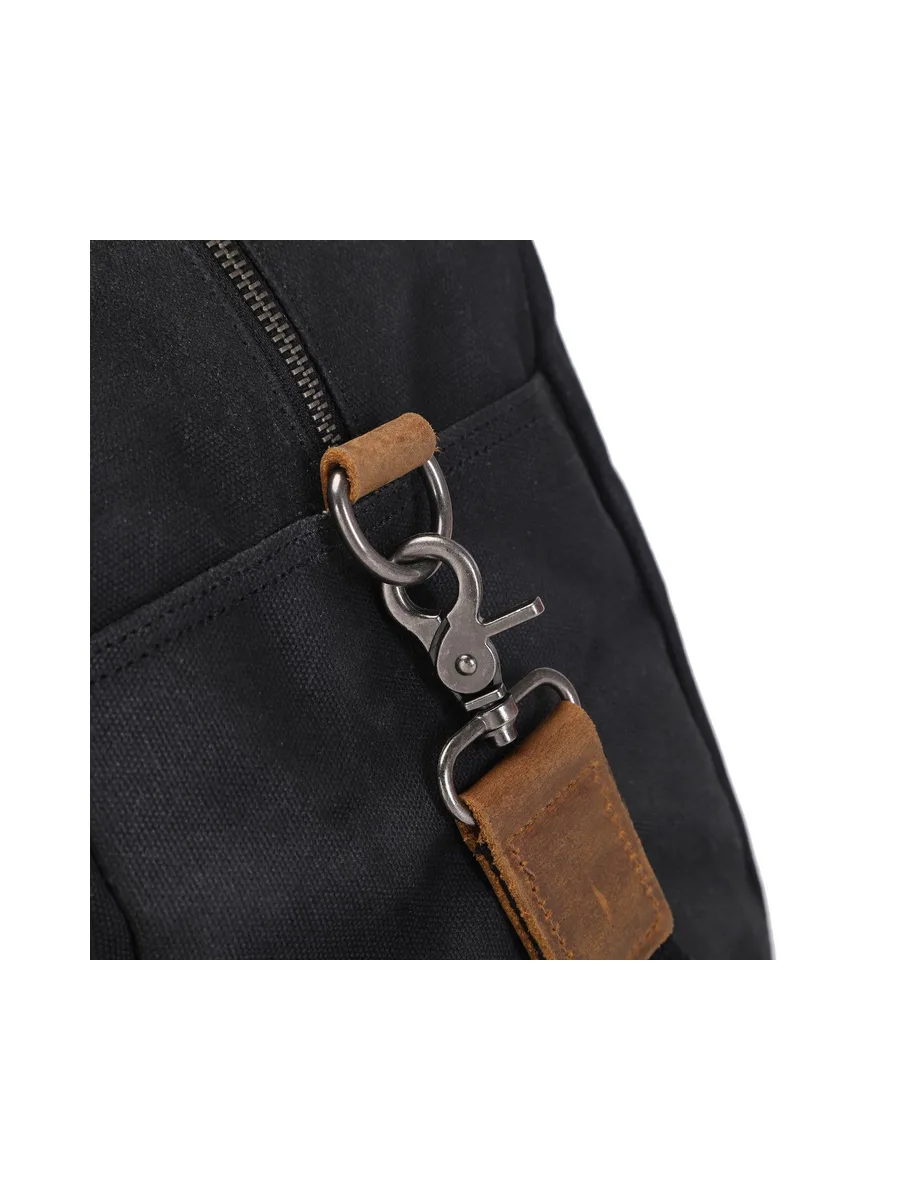 BOB - Sac de voyage en cuir véritable et toile enduite - Bleu 31