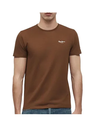 T-Shirt Marron Homme Pepe jeans Originalss 1