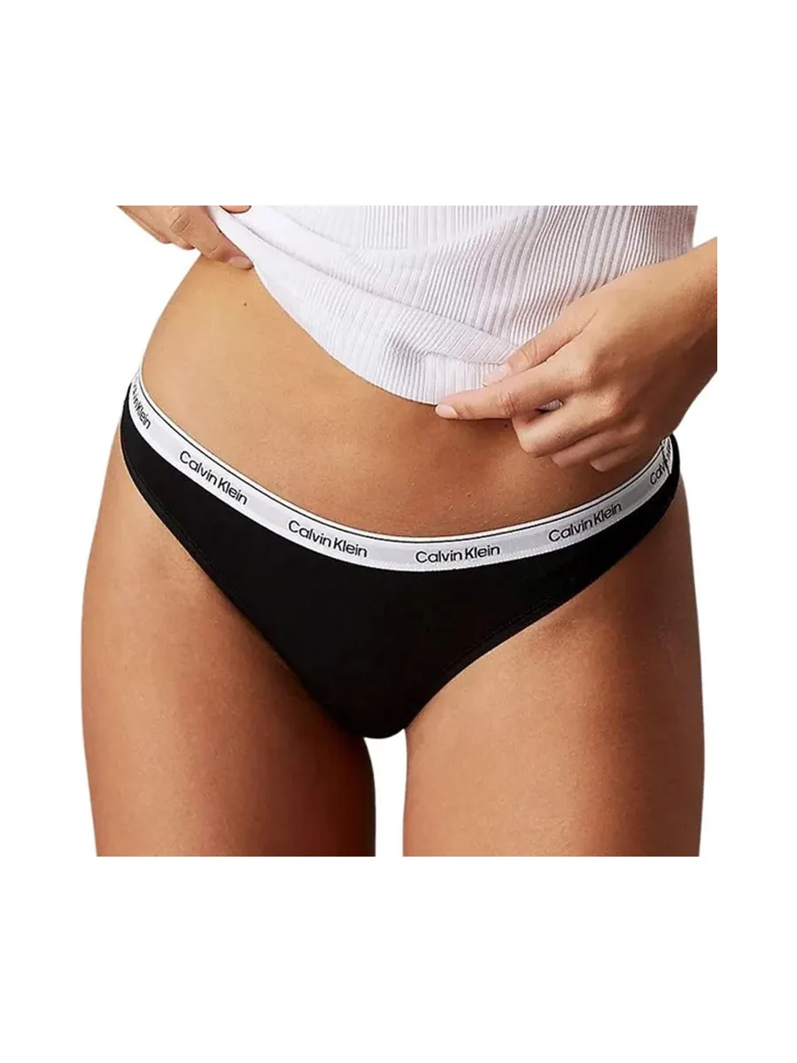 Lot de 3 Strings Noir/Bleu Femme Calvin Klein Jeans Thong 3