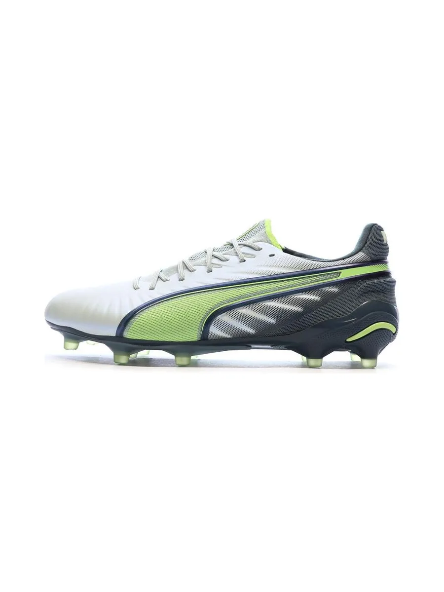 Chaussures de Foot Blanches/Noires/Vertes Homme Puma King Ultimate FG/AG 2