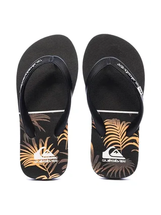 Tongs Noir/Orange Garçon Quiksilver Java Quik 3