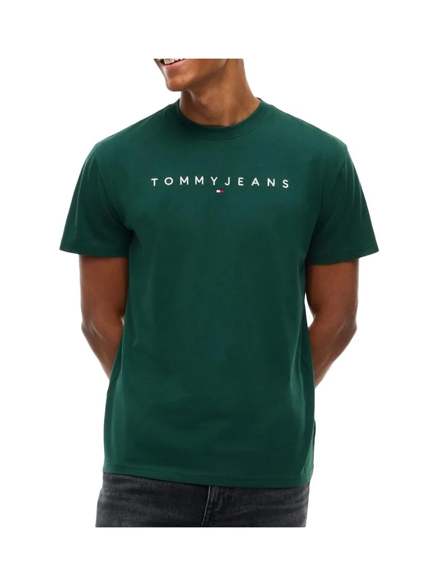 T-Shirt Vert Foncé Homme Tommy Hilfiger Reg Linearss 2