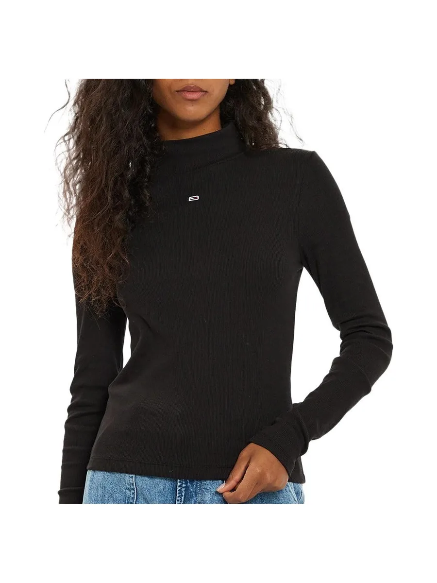 T-shirt Noir Femme Tommy Hilfiger Tjw Essential Mock 2