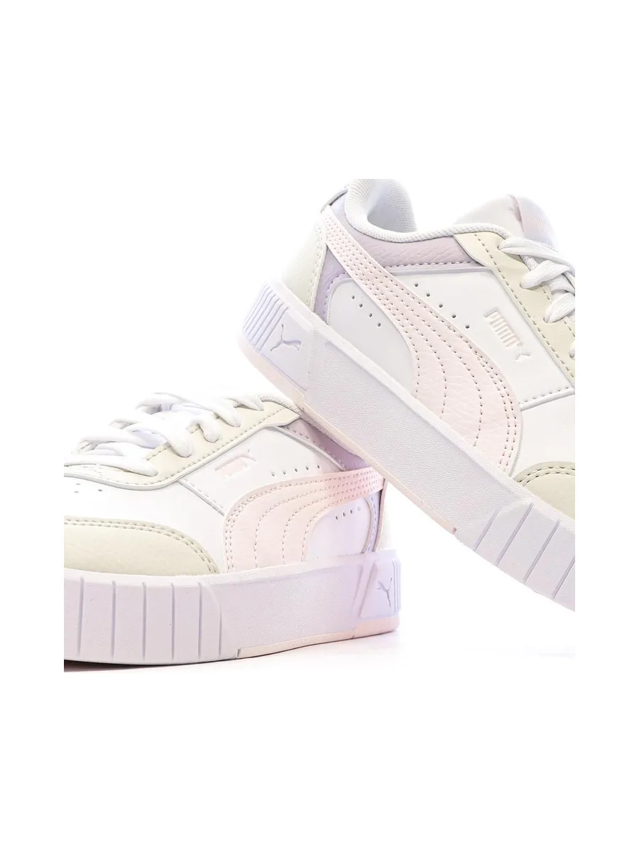 Basket Blanches/Mauves/Jaunes Fille Puma Carina Mia 8