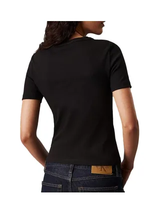 T-shirt Noir Femme Calvin Klein Jeans Label 2