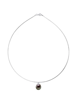 Collier Véritable Perle de Tahiti Poire 9-10 mm — Argent 925 Millièmes — 42 cm 2