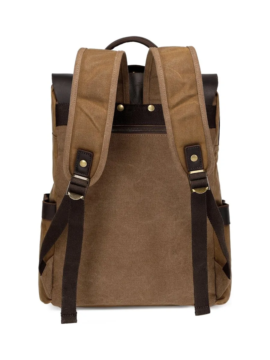 ED - Sac à dos en cuir véritable et toile enduite - Bleu 44
