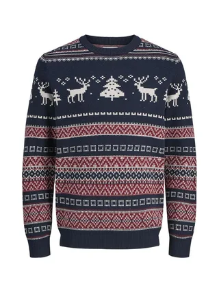 Pull de Noël Marine Homme Jack & Jones Jjxmas Snowball Knit 3