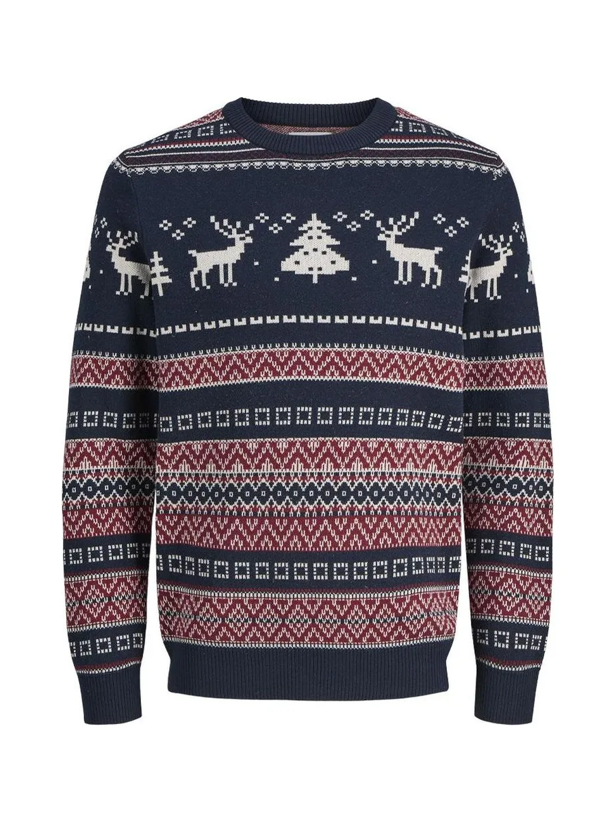 Pull de Noël Marine Homme Jack & Jones Jjxmas Snowball Knit 4
