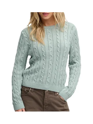 Pull Vert d'Eau Femme Superdry Essentials Cable Jumper 1