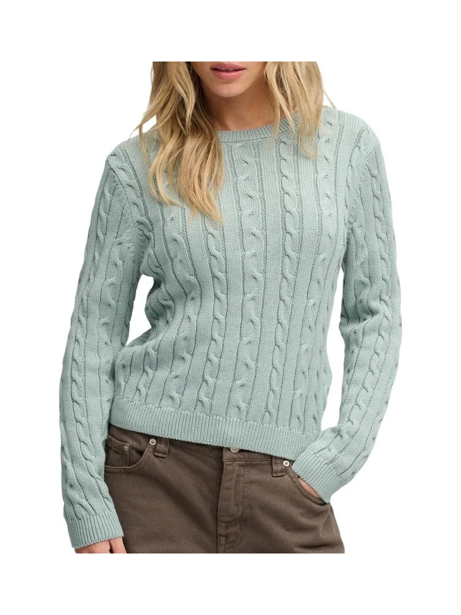 Pull Vert d'Eau Femme Superdry Essentials Cable Jumper 2