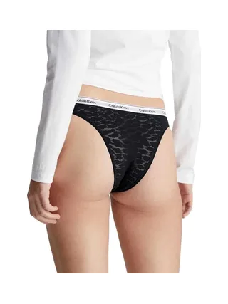 Tanga Noir Femme Calvin Klein Jeans Brazilian 2
