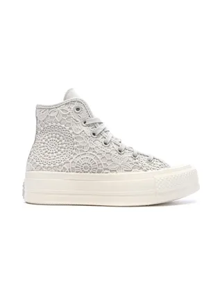 Baskets Grises Dentelle Femme Converse Chuck Taylor All Star Lift 2
