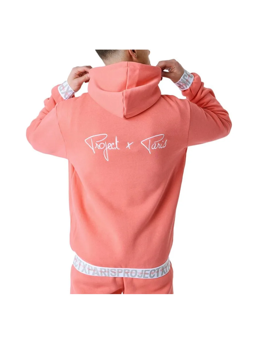 Sweat à Capuche Zippé Rose Homme Project X Paris Logote 3