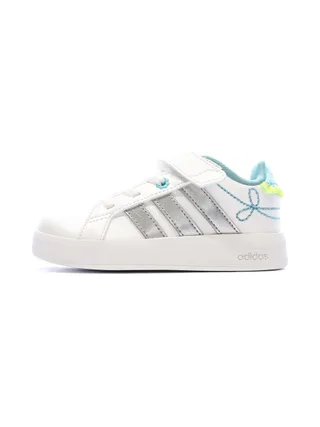 Baskets Blanc/Argent Enfant Adidas Grand Court 1