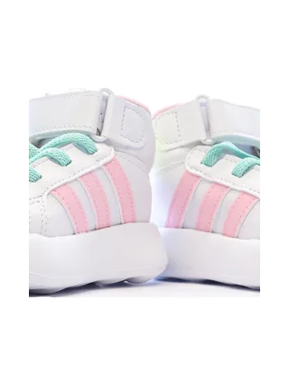 Baskets Blanches/Roses/Turquoises Fille Adidas Grand Court Mid 7