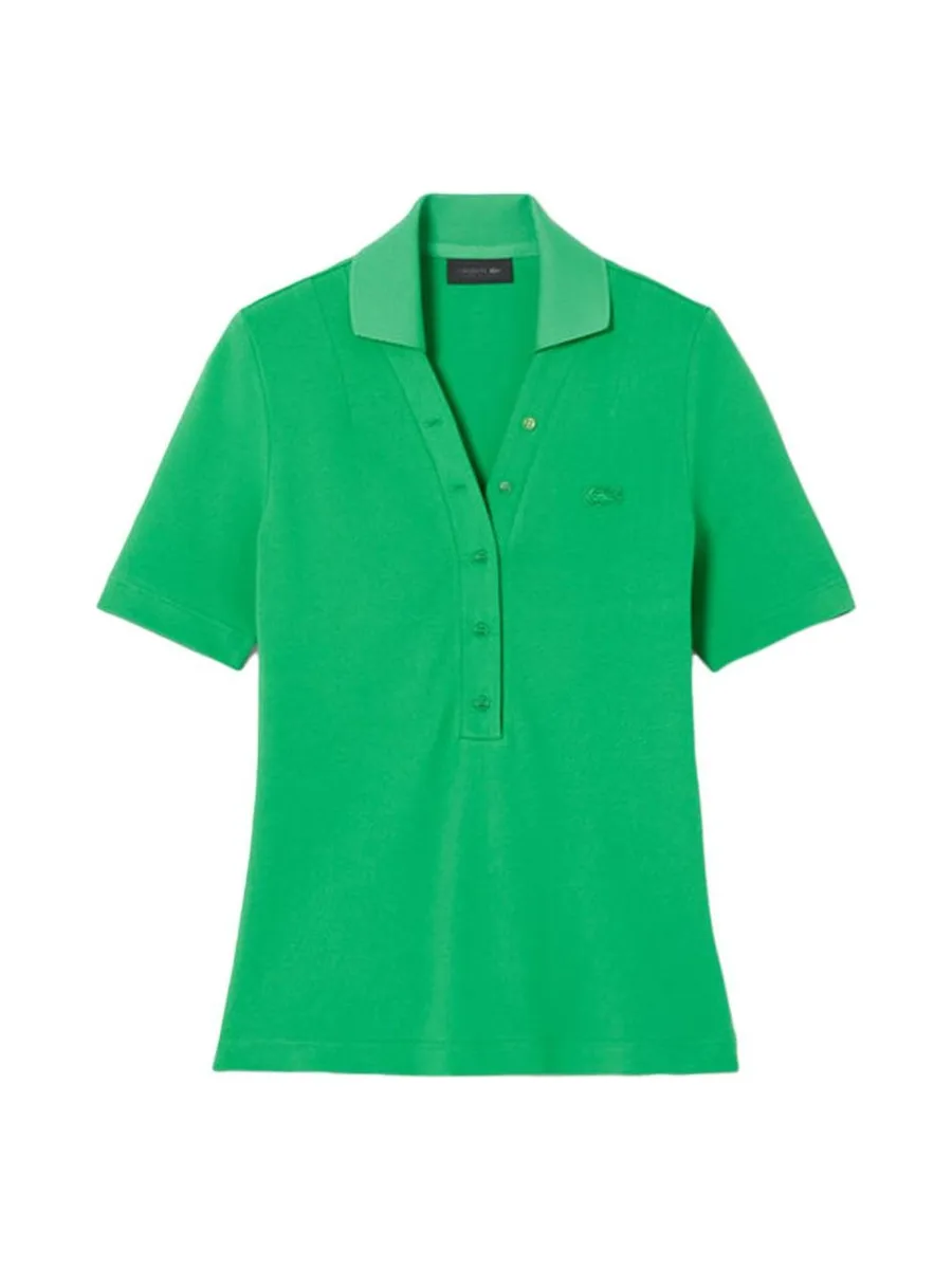Polo Vert Femme Lacoste Slim Fit Mini Pique 2