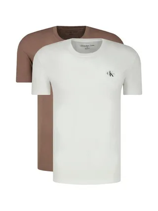 T-shirt Blanc/Marron Homme Calvin Klein Jeans J30J320199 1