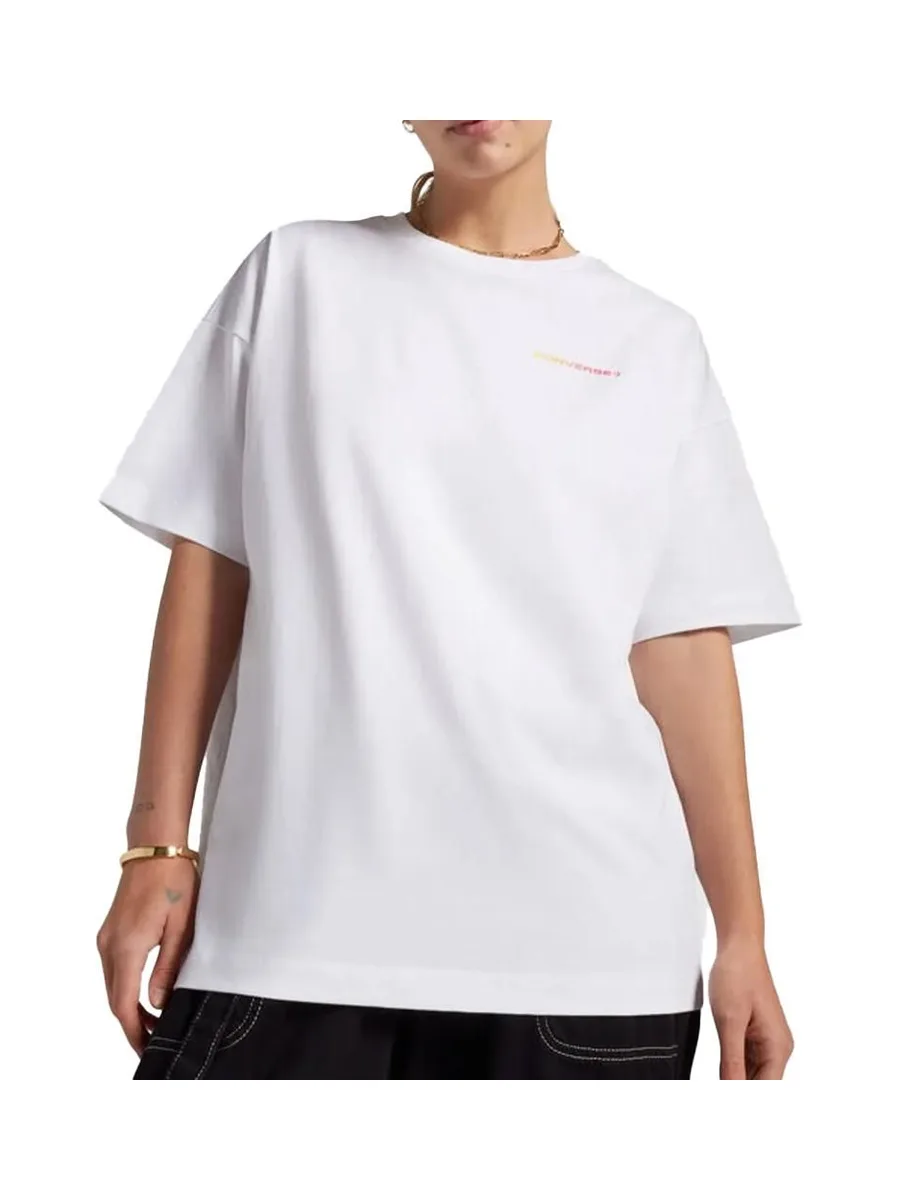 T-Shirt Blanc Femme Converse Colorful 2
