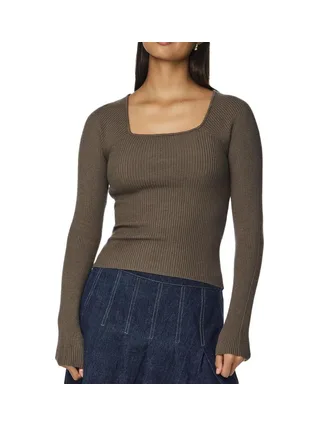 T-Shirt Manches Longues Vert Femme Pieces Kalu 1