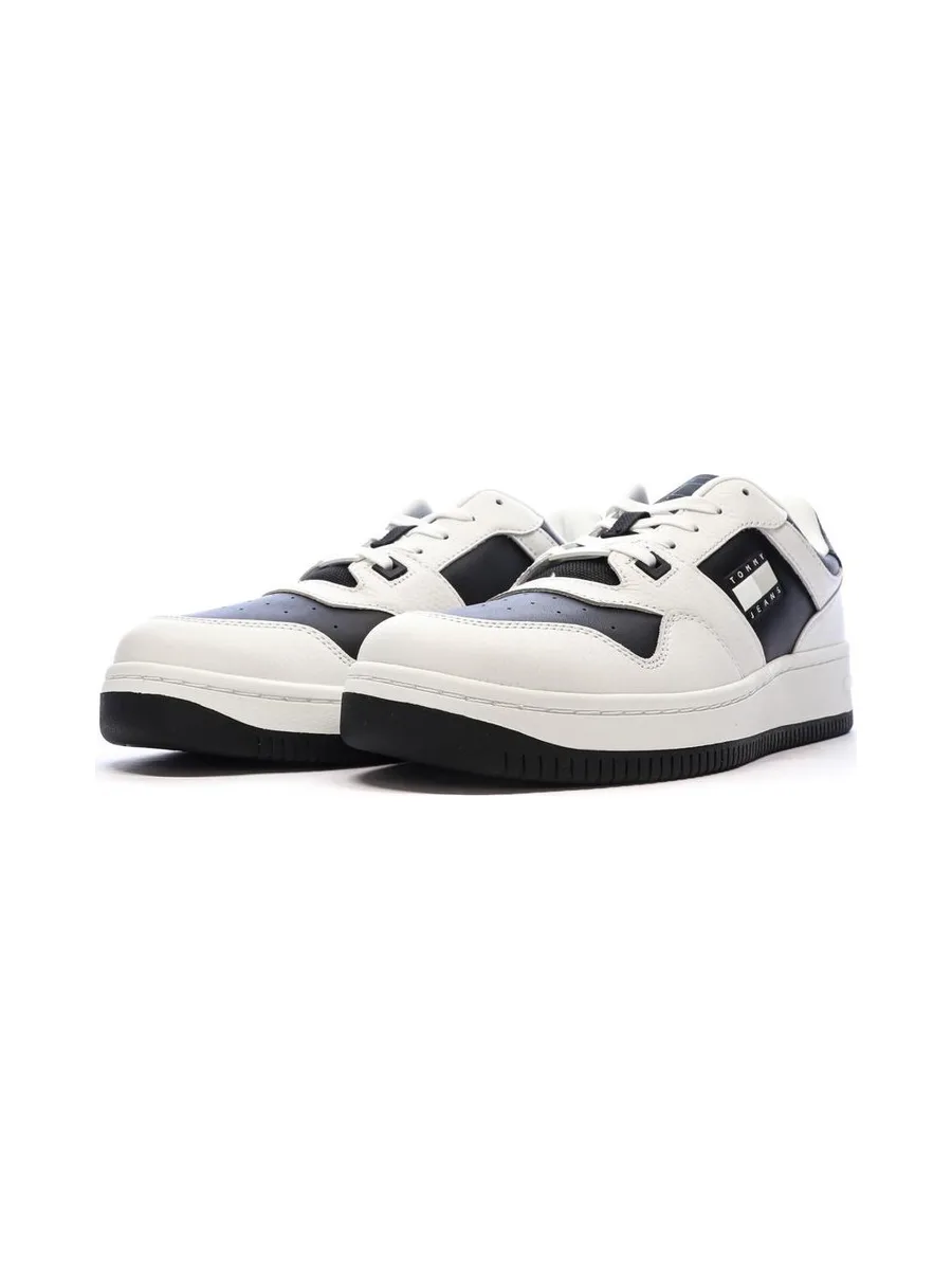 Baskets Blanches/Noires Homme Tommy Hilfiger Tjm Retro Basket 7