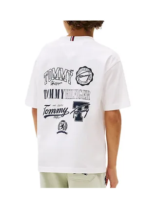 T-Shirt Blanc Garçon Tommy Hilfiger Varsity 2