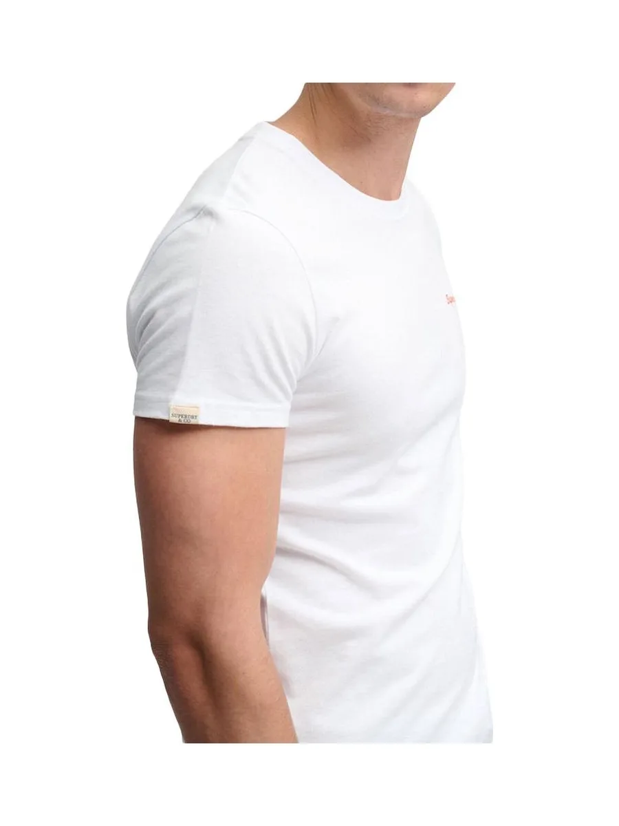 T-Shirt Blanc/Orange Homme Superdry Essential 3